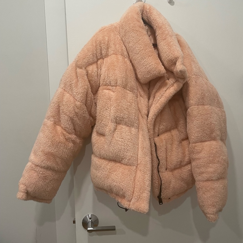 Peachy Pink Warm Puffer Coat - So Fluffy!!